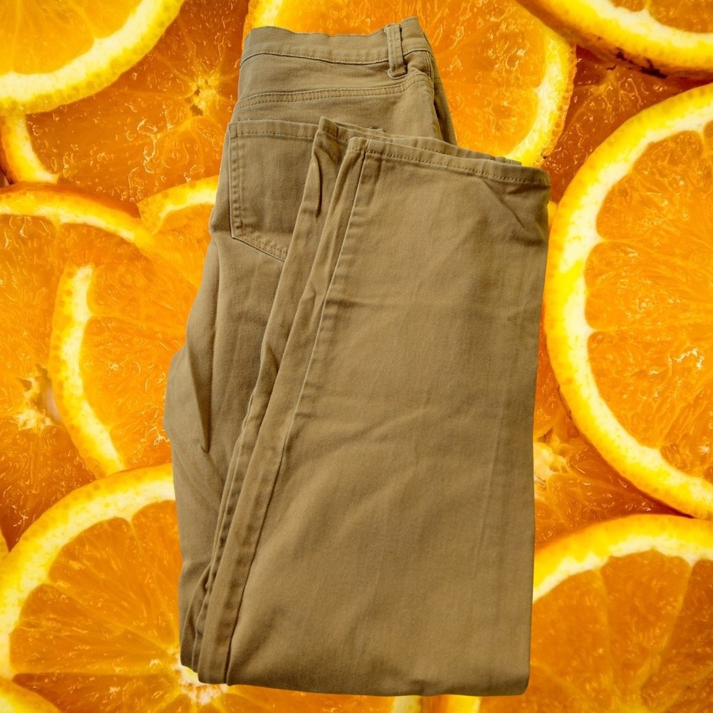 Gloria Vanderbilt Amanda Women's Jeans Tan Size 12 Straight Leg Cotton Blend